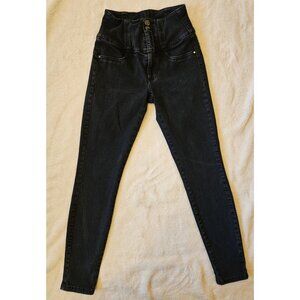Guess Jeans Women Sz 25 Stretch Mid Rise Skinny Leg Black Y2K